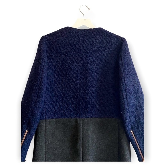 Cedric‎ Charlier Two-Tone Wool Coat Sz 4 - Picture 5 of 14